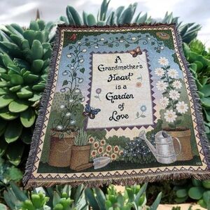 Mohawk Home Throw Blanket Tapestry “A Grandmother’s Heart Is A Garden Of Love”